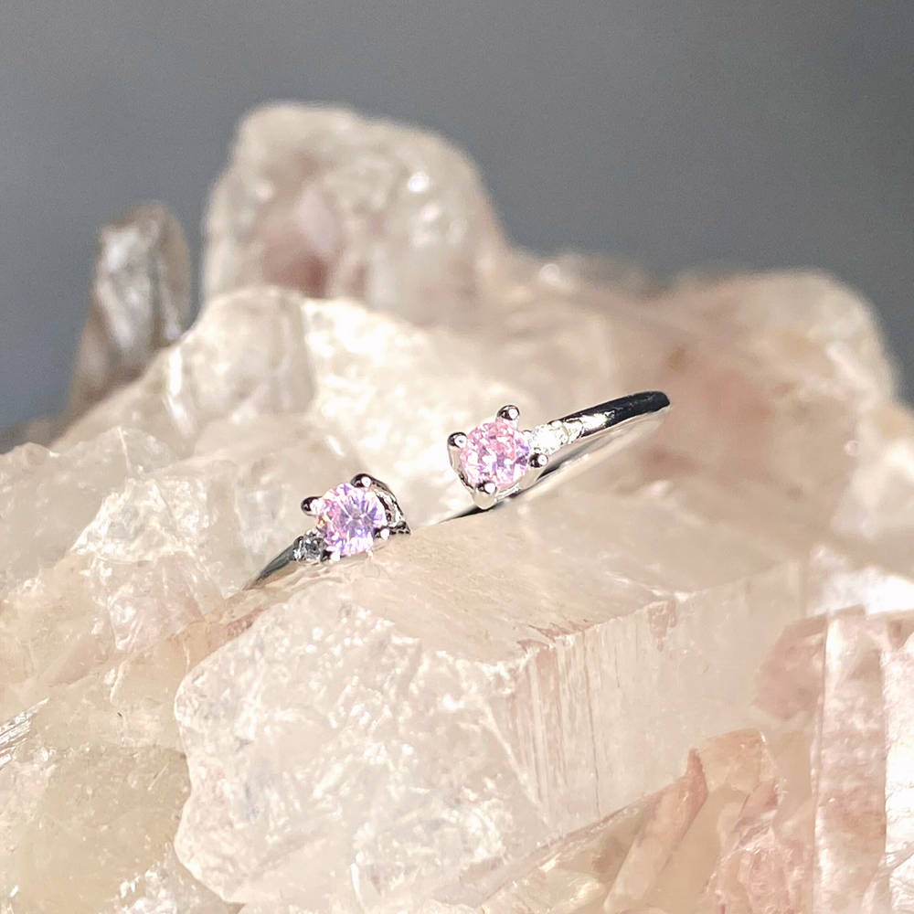 
                  
                    Close + Connected, Adjustable and Stackable Birthstone Ring, October - Pink Tourmaline
                  
                