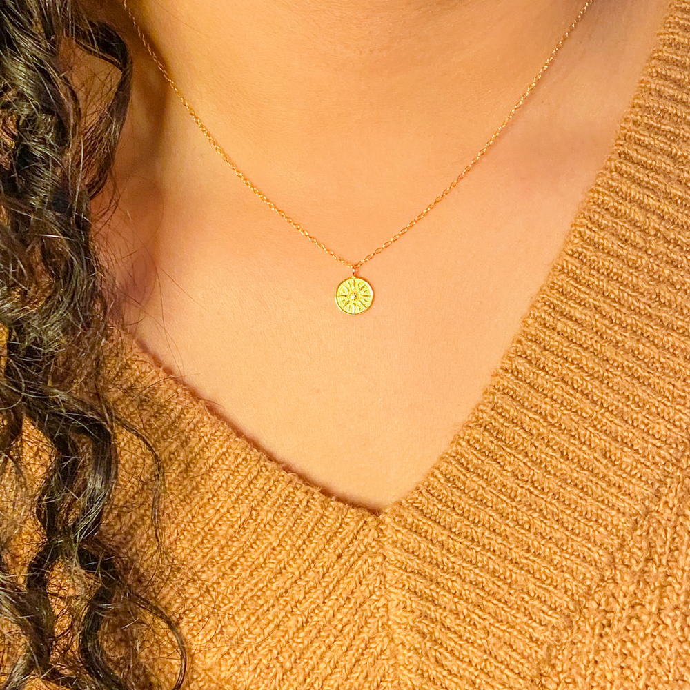 
                  
                    Elia in Gold - Mini Sun Necklace
                  
                