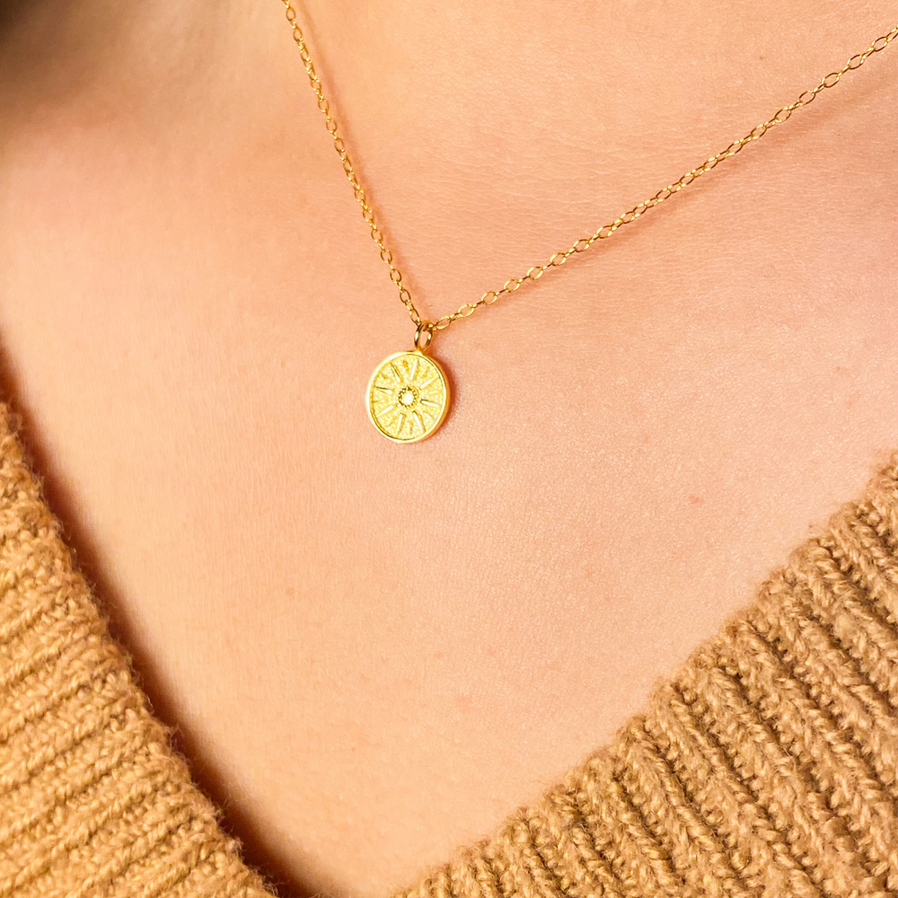 Elia in Gold - Mini Sun Necklace