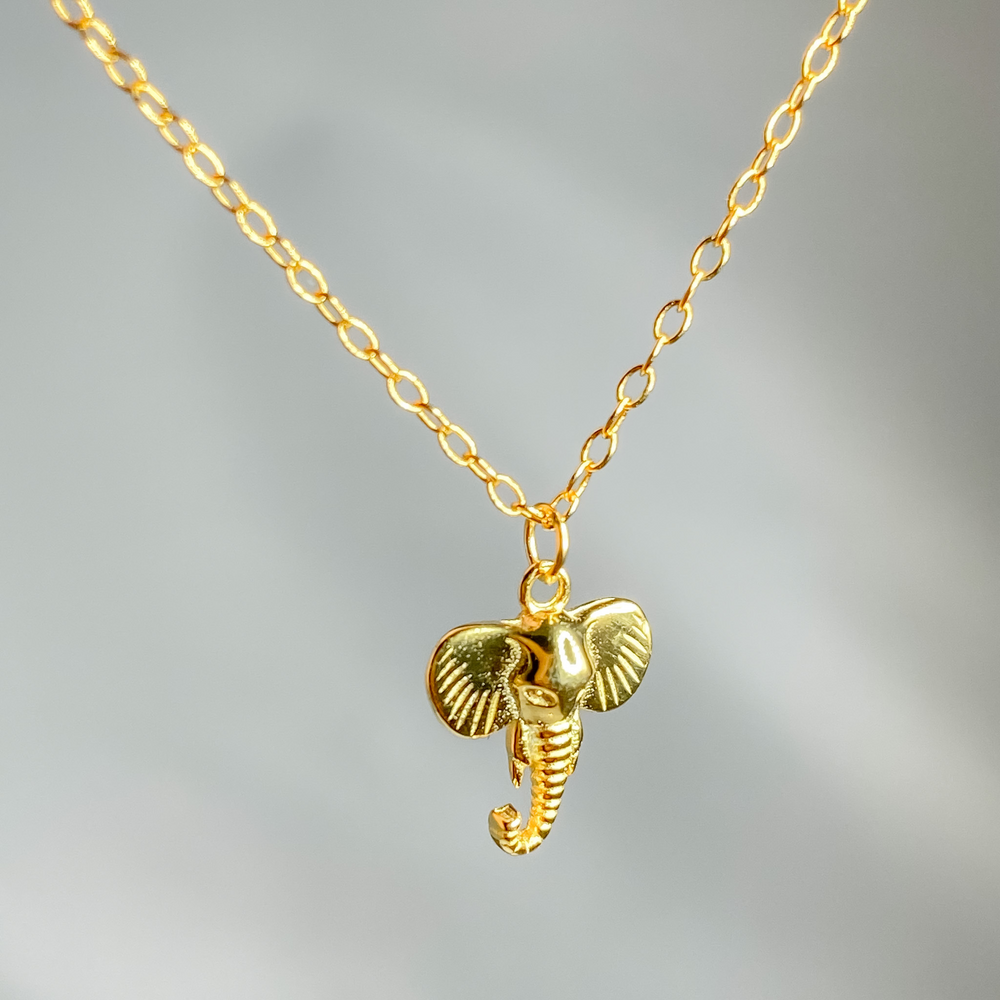 
                  
                    Lena in Gold - Minimalist Elephant Necklace
                  
                