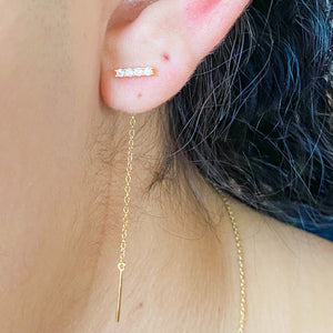 
                  
                    Roxanne in Diamond-ish and Gold - Threader Earrings
                  
                