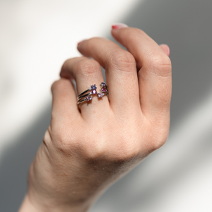 
                  
                    Close + Connected, Adjustable and Stackable Birthstone Ring, February
                  
                